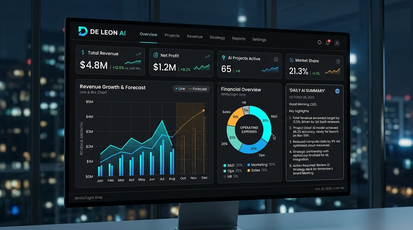 Dashboard Executivo e Resumos Diários de IA para Gestores